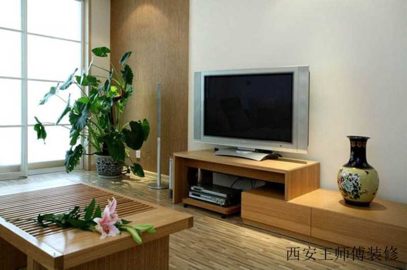 简约设计客厅 实木电视柜效果图