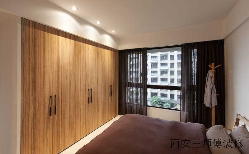 简约现代风格卧室原木衣柜设计图