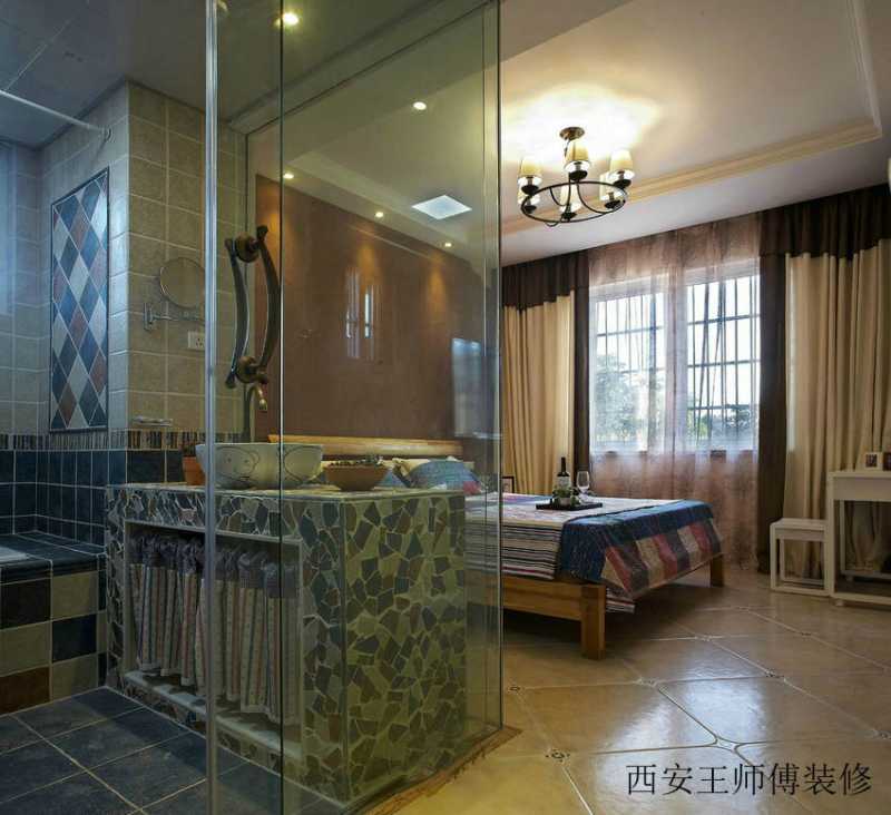 田园风卧室卫生间隔断设计