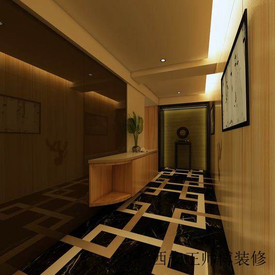 日式原木风玄关装饰图