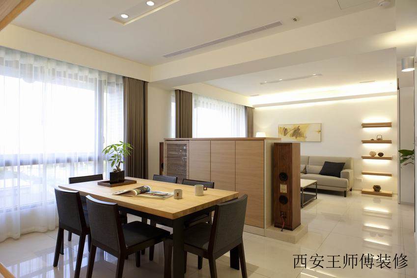 日式现代风 客餐厅半隔断装修图