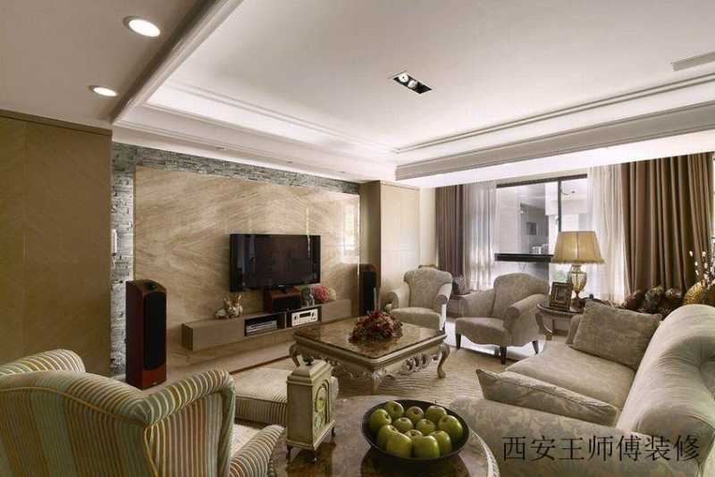 现代家装客厅吊顶效果图