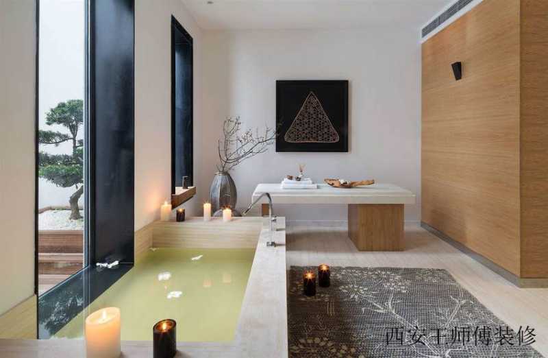 简约实木宜家别墅浴室设计装修效果图