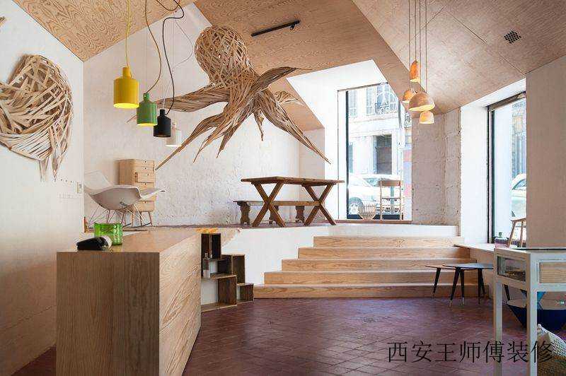 清新纯木简约小户型跃层客厅软装装饰效果图