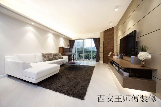 简洁现代都市客厅整体效果图