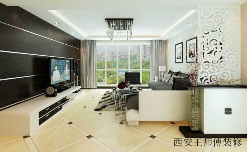 现代都市客厅整体效果图欣赏