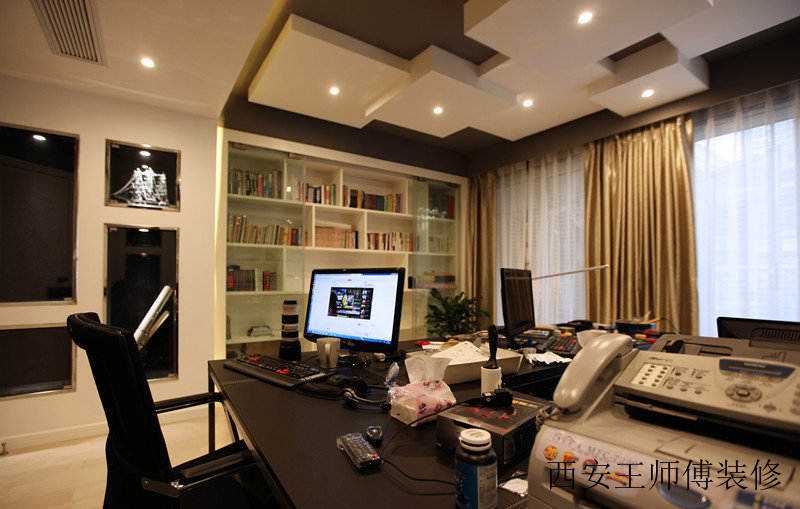 时尚现代书房吊顶设计装修效果图