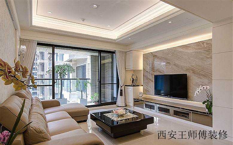 5万半包简欧现代设计装修客厅阳台玻璃推拉门隔断设计