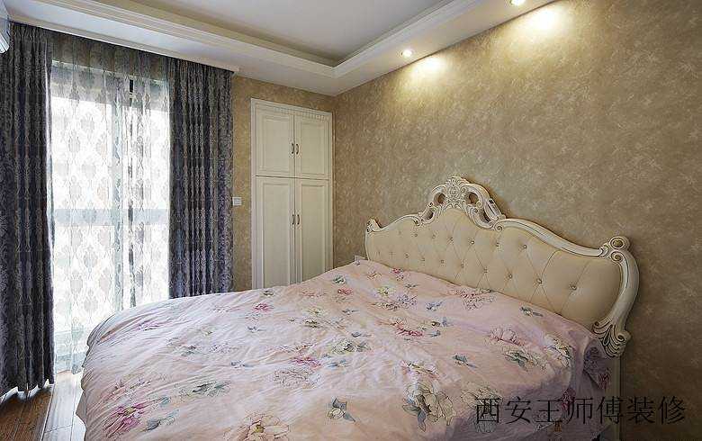 唯美简欧风格卧室窗帘装饰效果图