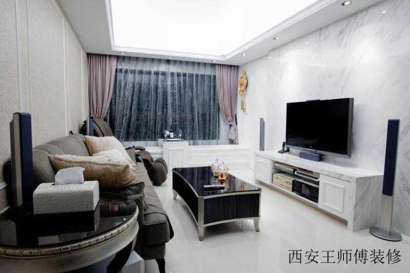 时尚简约客厅 大理石背景墙设计