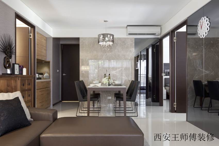 时尚现代餐厅 大理石背景墙设计