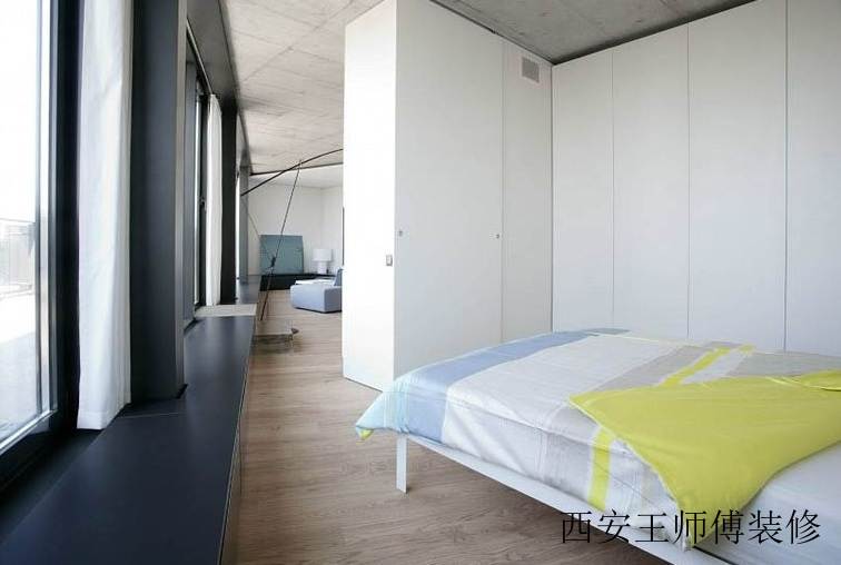 极简小户型卧室衣柜隔断设计效果图片