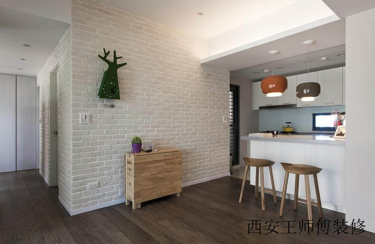 现代简约装修风格家居石灰背景墙装饰图