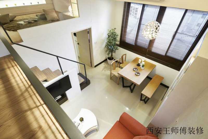 日式风格复式餐厅俯瞰效果图