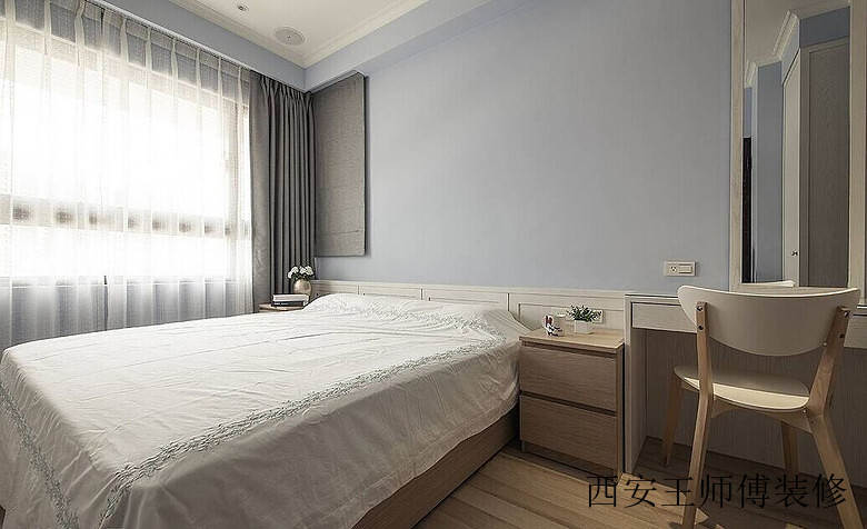 实木简约装修风格卧室窗帘装饰图