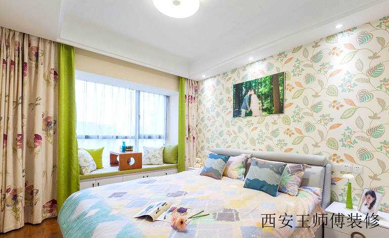 简约田园风 小碎花卧室效果图