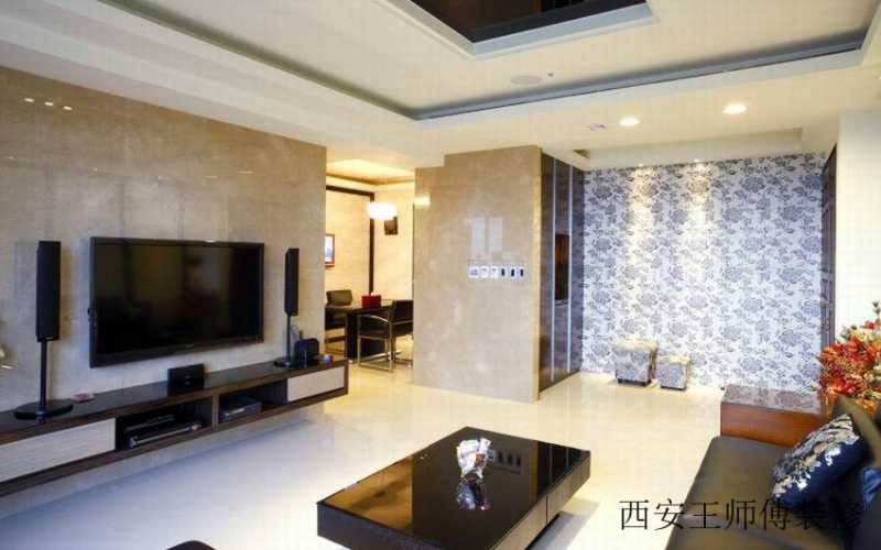 现代家居玄关印花墙纸装饰图