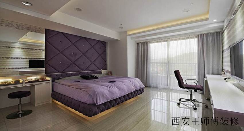 后现代风 卧室软包背景墙设计