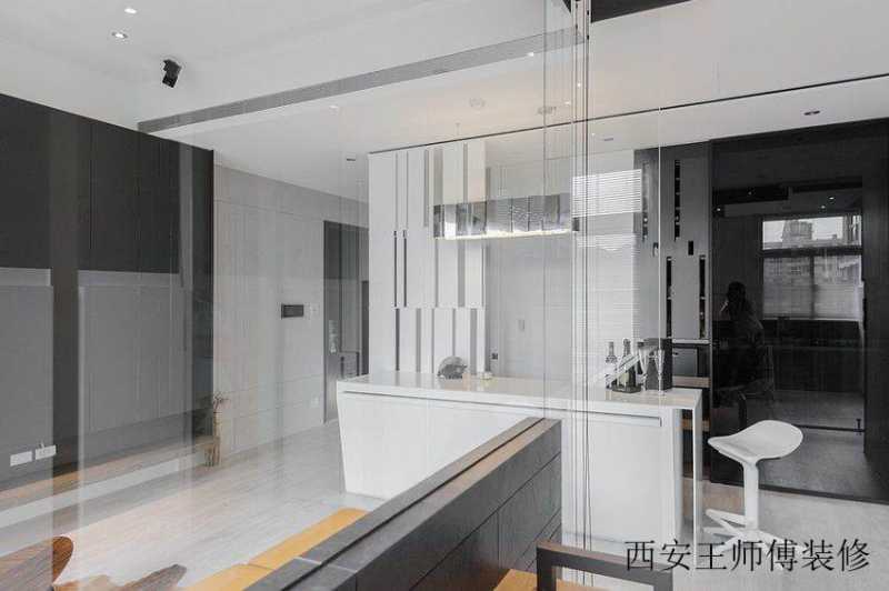 时尚现代透明玻璃隔断效果图