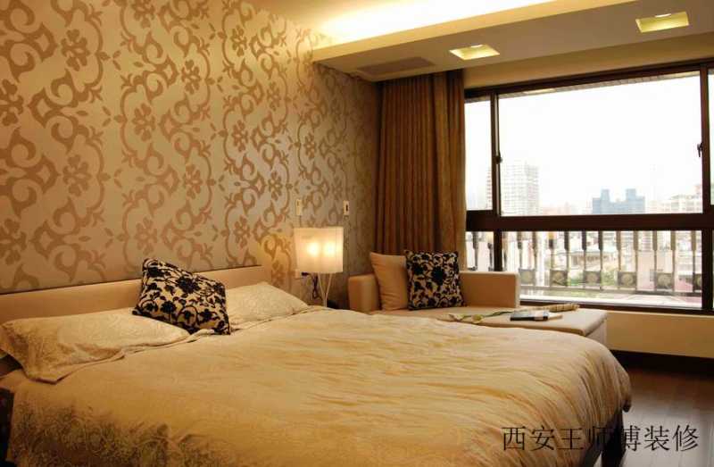 咖啡色中式现代装修风格卧室装饰效果图