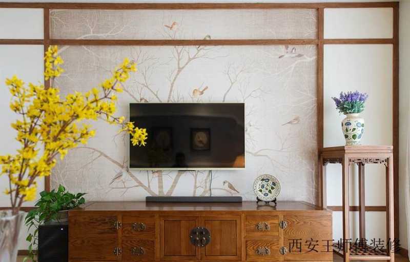 复古简约家居室内电视墙设计装潢图