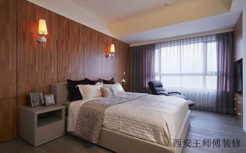 美式风格卧室实木背景墙设计