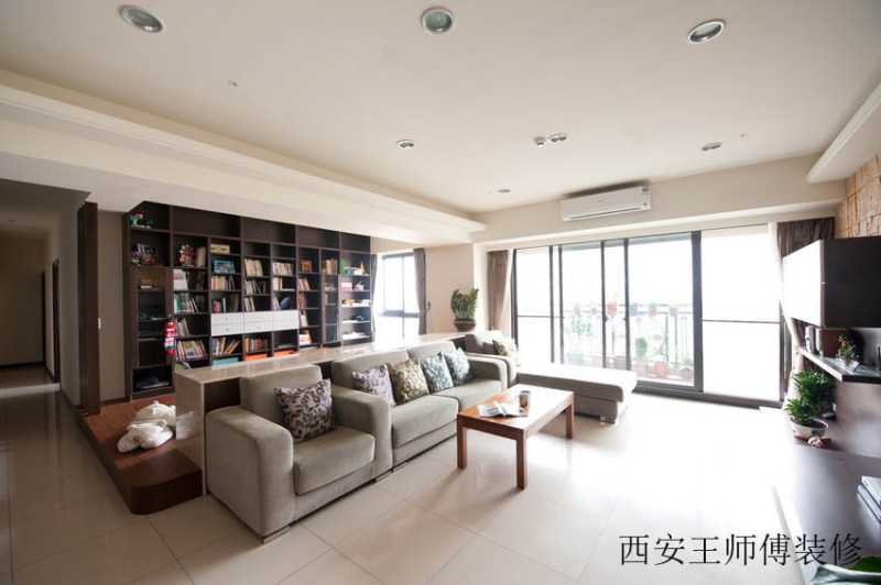 潮流现代三居客厅书房设计