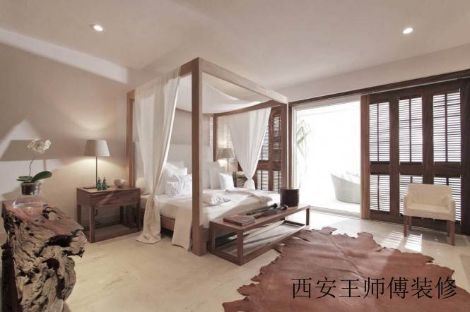 温馨森系中式主卧效果图
