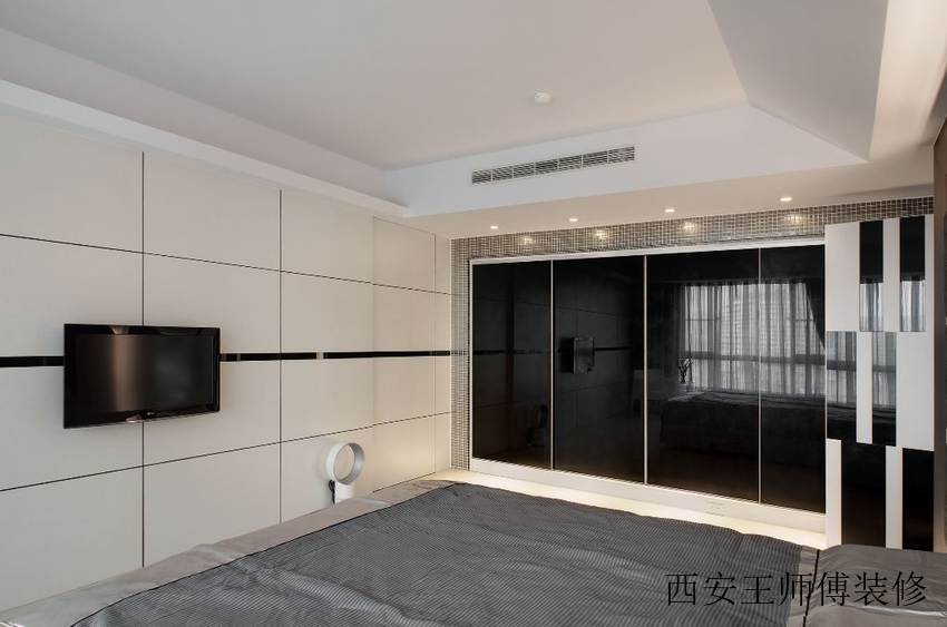 黑白灰时尚简约卧室局部图