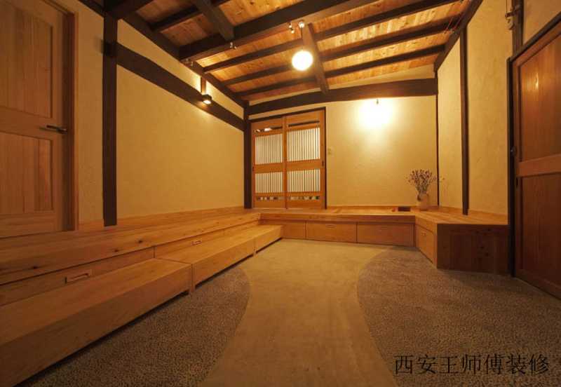 清新原木日式装修风格休闲区设计装修案例图