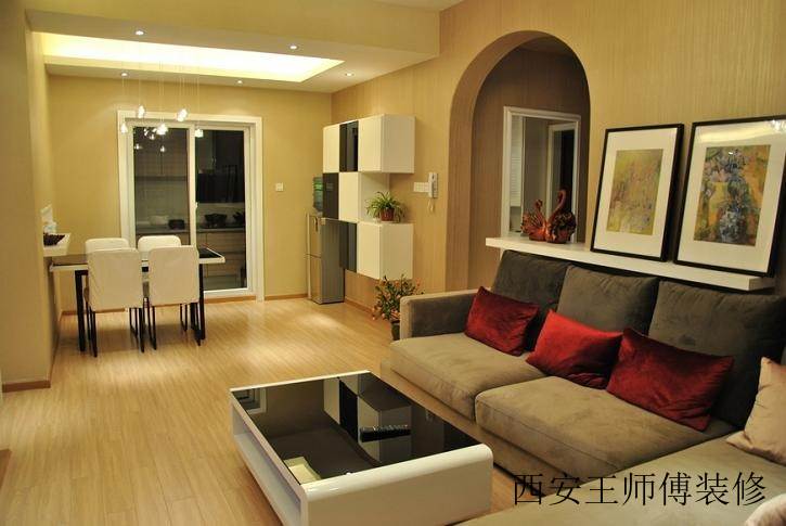 米白色现代简约餐厅效果图