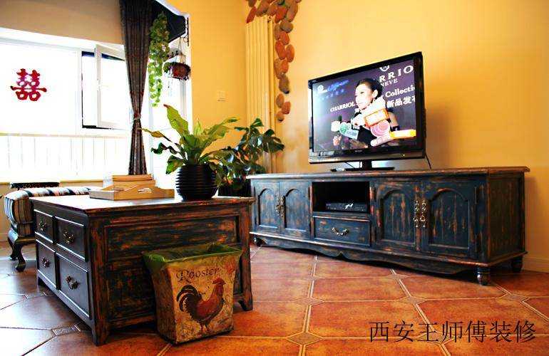 古朴地中海风格小户型客厅设计装潢案例图