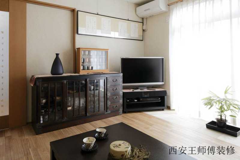 日式现代设计装修风格客厅局部装饰图