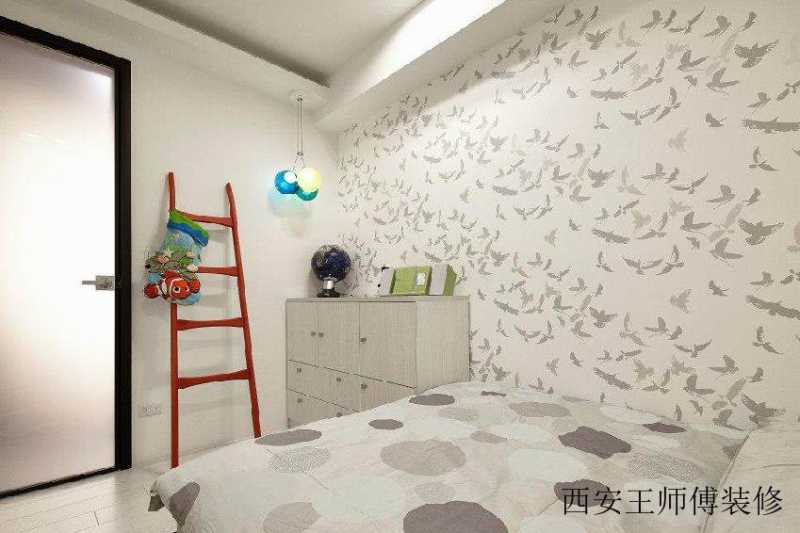 灰白现代儿童房家装效果图