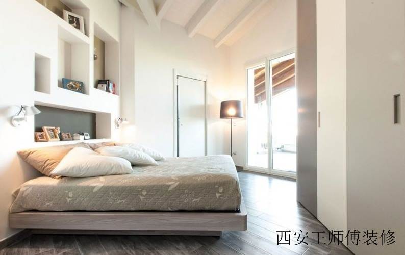 收纳创意简约设计复式卧室落地灯装饰图