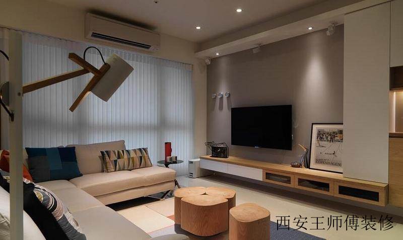 原木韵味北欧客厅装潢案例图