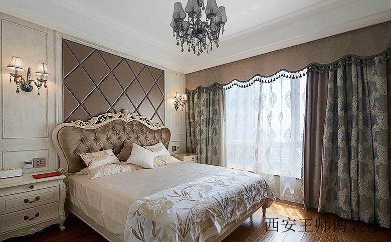 精美华丽欧式风格主卧室窗帘搭配图
