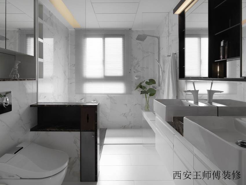 纯净现代简约 卫生间百叶帘装饰图