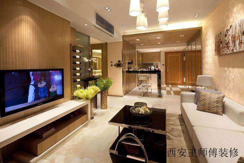 香槟色后现代风客厅玄关效果图