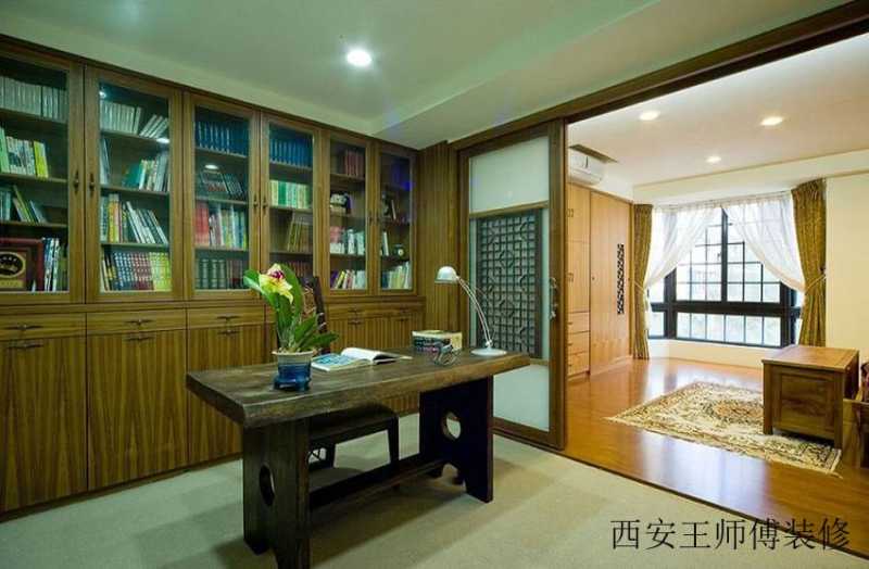 古典中式风格书房书桌设计