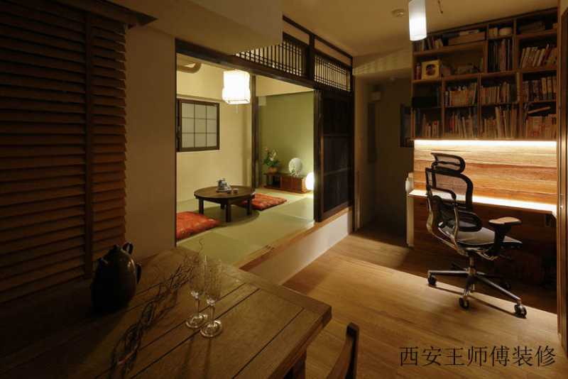 小户型一居室古朴日式风格设计装修图