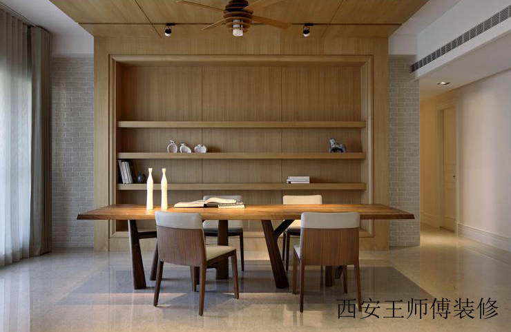 家装餐厅简约原木现代装饰图