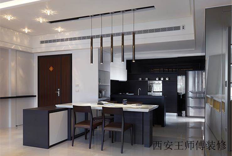 现代简约装修 餐厨房黑色主打案例图