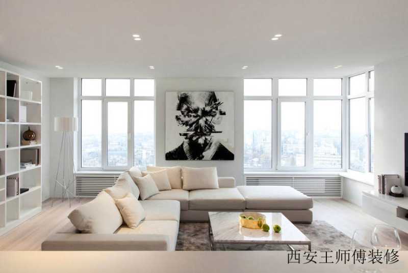 白色简约风格客厅窗户设计