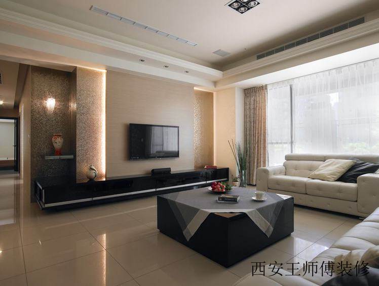 现代时尚设计 客厅电视背景墙装饰图