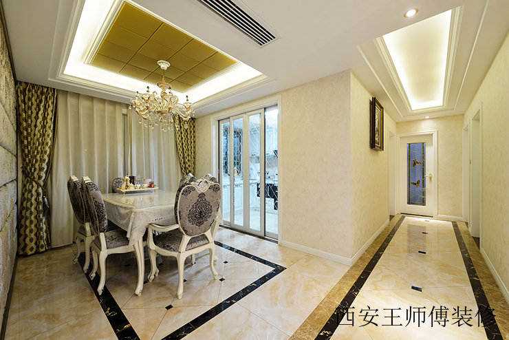 清新优雅欧式餐厅吊顶设计装修图