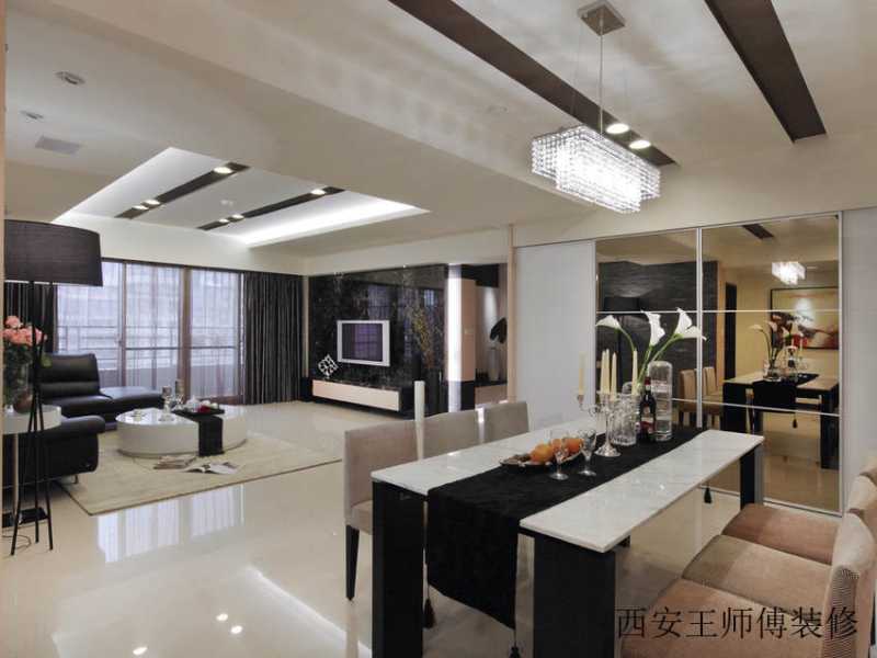 风雅黑白现代客餐厅设计装修图