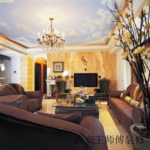 豪华欧式风格别墅客厅效果图