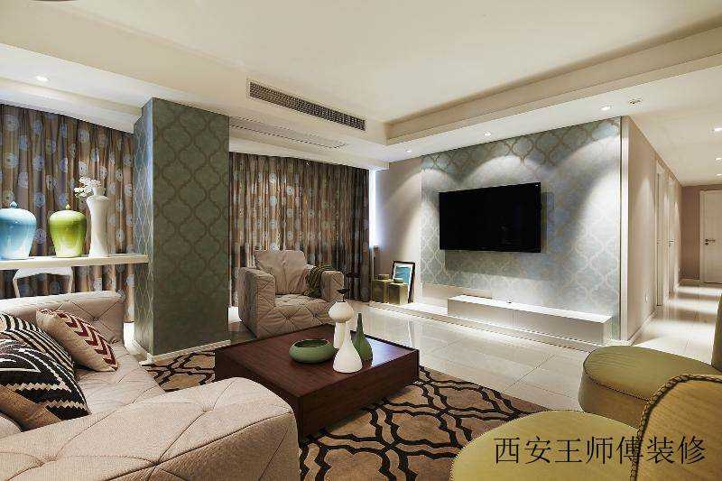 现代波普客厅室内隔断设计装修图