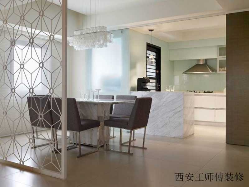 简约现代餐厨房半隔断设计